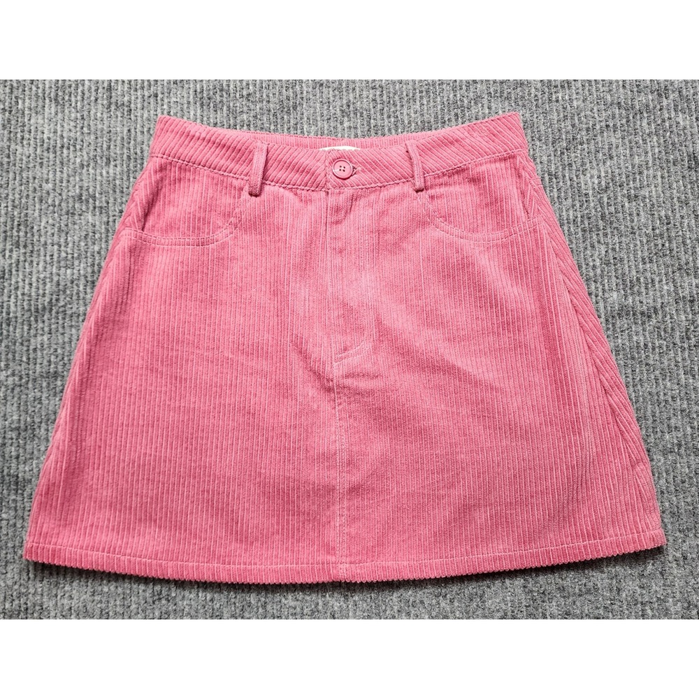 Francesca's Rose Pink Corduroy Mini Skirt A-Line Cotton High Waist S - Picture 3 of 9
